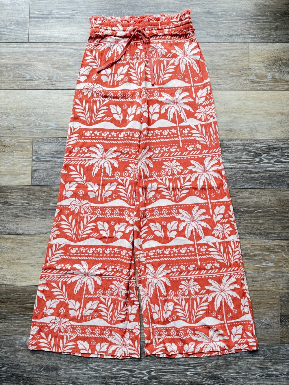 O’Neill Ninette Paloma Wide Leg Pants XS Tropical Print Beach Resort